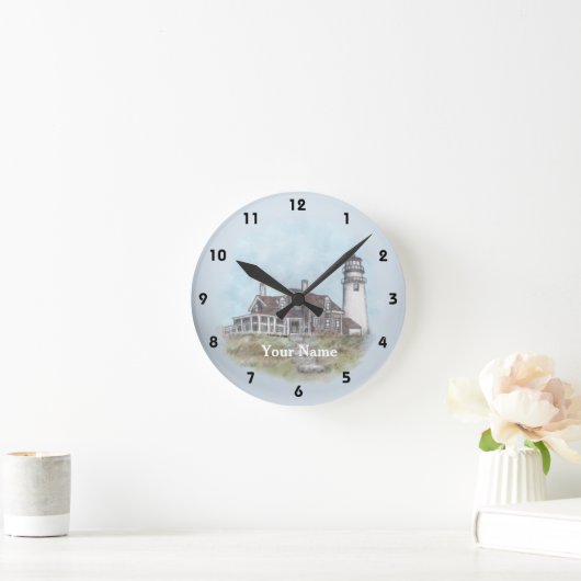 Cape Cod Lighthouse Clock Runde Wanduhr (Zuhause)