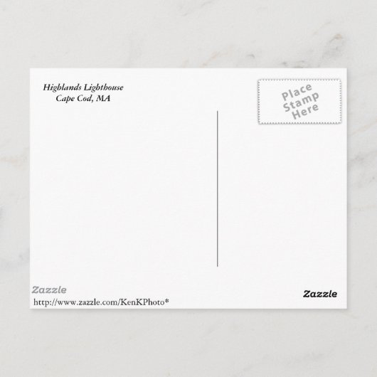 Cape Cod Lighthouse Postkarte (Rückseite)