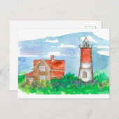 Cape Cod Lighthouse Sketch Postkarte (Vorne/Hinten)