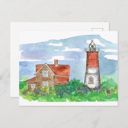Cape Cod Lighthouse Sketch Postkarte (Vorne/Hinten)
