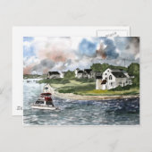 Cape Cod Lighthouse und Fischerboot Postkarte (Vorne/Hinten)