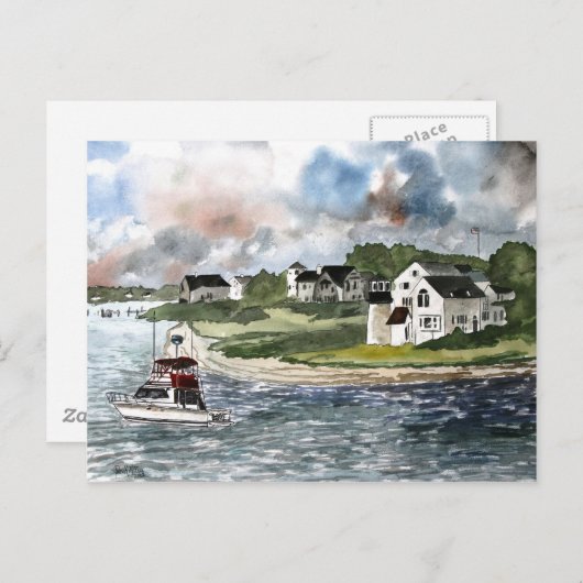 Cape Cod Lighthouse und Fischerboot Postkarte (Vorne/Hinten)