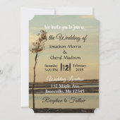 Cape Cod Lone Tree on Beach Wedding Einladungen (Vorderseite)