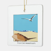 Cape Cod, MA Horseshoe Crab Seagull Beach Keramikornament (Links)