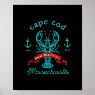 Cape Cod Ma Hummernfischen Vintage Machusetts Souv Poster