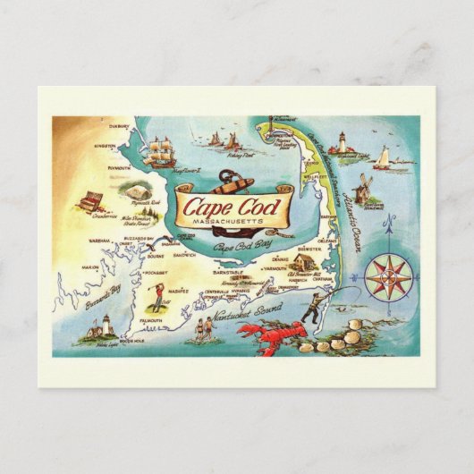 Cape Cod MA Karte (Vorderseite)