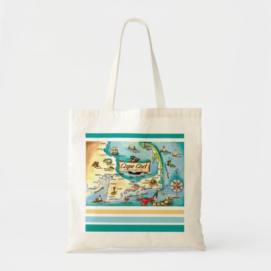 Cape Cod MA Map Tote Tragetasche (Vorne)