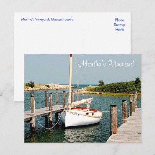 Cape Cod MA Martha's Vineyard Harbour Post Card Postkarte (Vorne/Hinten)