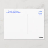 Cape Cod MA Nobska Lighthouse Gemalt Postkarte (Rückseite)