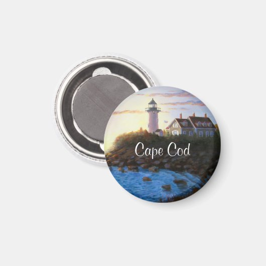Cape Cod MA Nobska Lighthouse Malerei Magnet (Vorderseite/Rückseite)