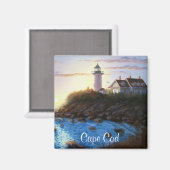 Cape Cod MA Nobska Lighthouse Malerei Magnet (Vorderseite/Rückseite)
