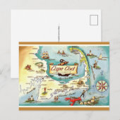 Cape Cod MA Retro-Postkarte Postkarte (Vorne/Hinten)