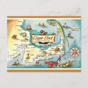 Cape Cod MA Retro-Postkarte Postkarte
