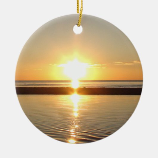 Cape Cod, Ma Sunset am Strand Weihnachten Keramik Ornament (Vorne)