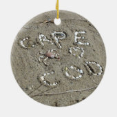 Cape Cod, Ma Sunset am Strand Weihnachten Keramik Ornament (Hinten)