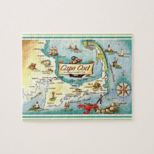 Cape Cod MA Vintage 8x10 Kartenspiel Puzzle