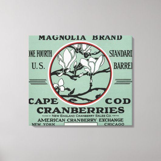 Cape Cod Magnolia Marke Cranberry Label Leinwanddruck (Vorderseite)