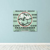 Cape Cod Magnolia Marke Cranberry Label Leinwanddruck (Insitu (Holzboden))
