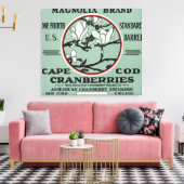 Cape Cod Magnolia Marke Cranberry Label Leinwanddruck (Insitu (Wohnzimmer))