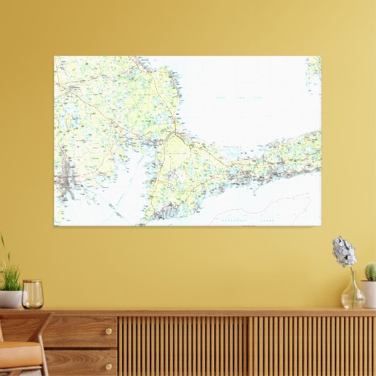 Cape Cod Map (1986) Leinwanddruck (Insitu (Wohnzimmer))