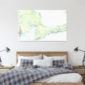 Cape Cod Map (1986) Leinwanddruck (Insitu (Schlafzimmer))