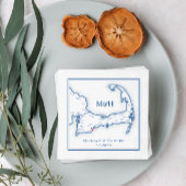 Cape Cod Map Elegant Wedding Serviette