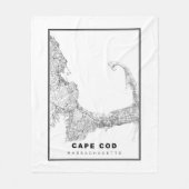 Cape Cod Map Fleecedecke (Vorderseite)