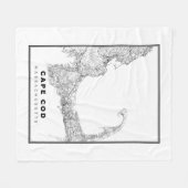 Cape Cod Map Fleecedecke (Vorderseite (Horizontal))