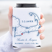 Cape Cod Map Gastgeschenk Hochzeit Drink Holder