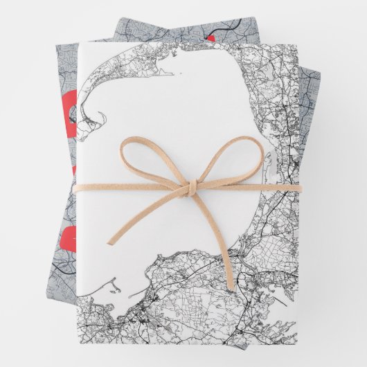 Cape Cod Map Geschenkpapier Set (Beispiel)