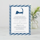Cape Cod Map | Hochzeit Einladung (Stehend Vorderseite)