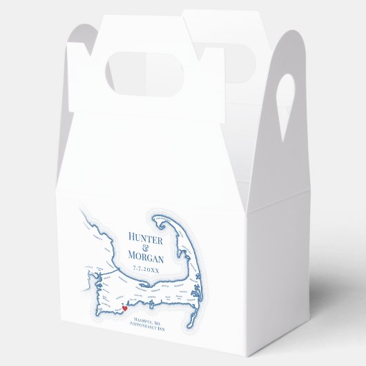 Cape Cod Map Hochzeit in Urlaubsort Elegant Geschenkschachtel (Geöffnet)