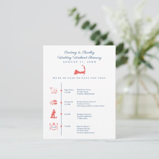 Cape Cod Map Hochzeitssaison Reisezeitschrift Begleitkarte (Stehend Vorderseite)