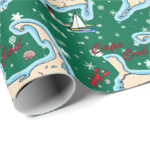 Cape Cod Map Lobster Sailboat Muschel Weihnachten Geschenkpapier (Rolleneckpunkt)
