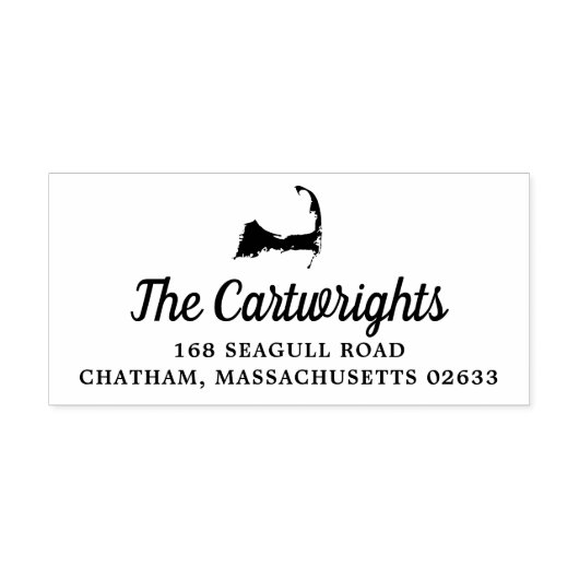 Cape Cod Map | Massachusetts Wedding Permastempel (Design)