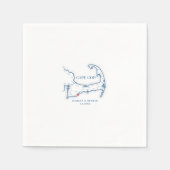 Cape Cod Map Napkins für Seashell Oyster Decoupage Serviette (Vorderseite)