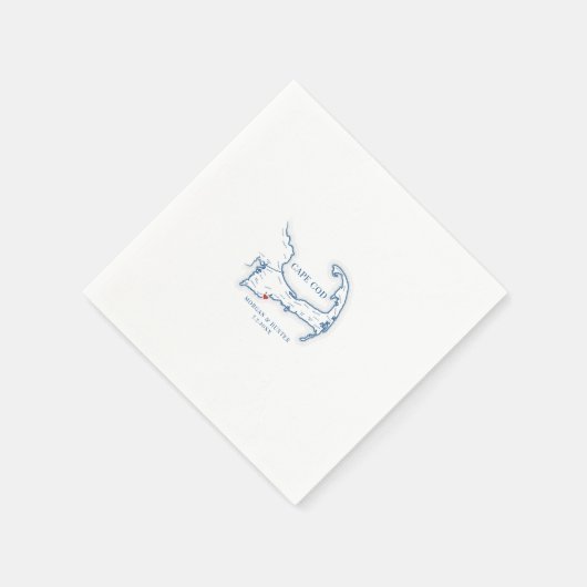 Cape Cod Map Napkins für Seashell Oyster Decoupage Serviette (Ecke)