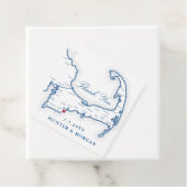 Cape Cod Map Navy Blue Wedding Geschenkanhänger (Beispiel)