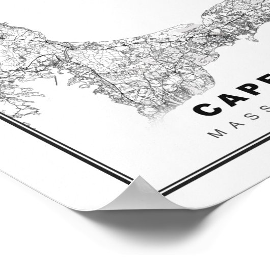 Cape Cod Map Poster (Ecke)