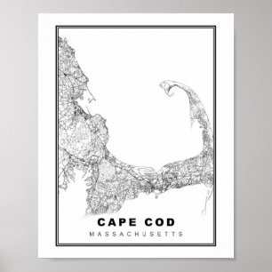 Cape Cod Map Poster