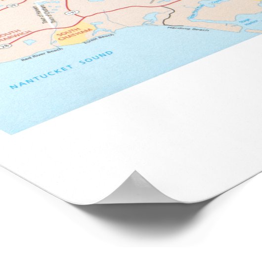Cape Cod Map Poster (Ecke)