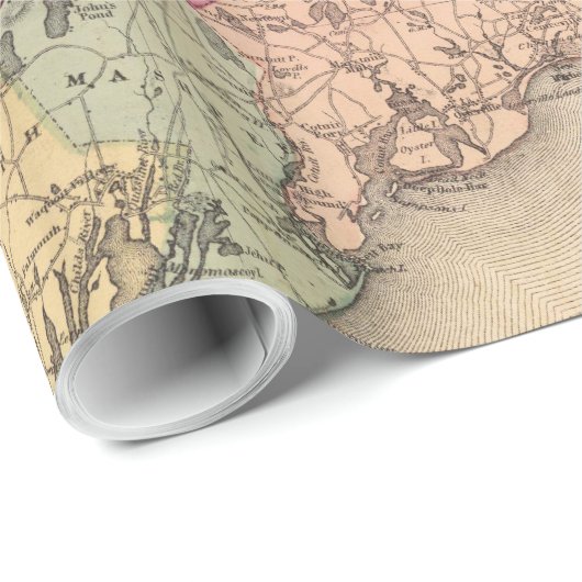 Cape Cod, Martha's Vineyard & Nantucket Map (1871) Geschenkpapier (Rolleneckpunkt)