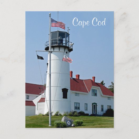 Cape Cod Mass Chatham Lighthouse Post Card Postkarte (Vorderseite)