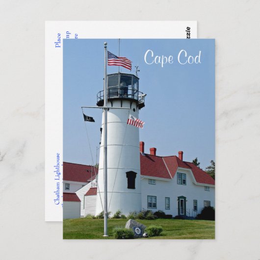 Cape Cod Mass Chatham Lighthouse Post Card Postkarte (Vorne/Hinten)