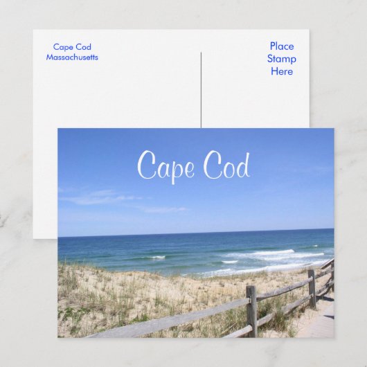 Cape Cod Mass Dunes Beach Ocean Post Card Postkarte (Vorne/Hinten)