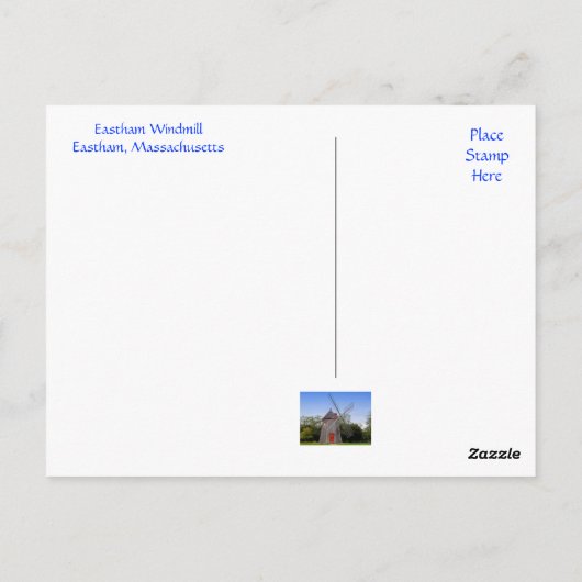 Cape Cod Mass Eastham Windmill Post Card Postkarte (Rückseite)