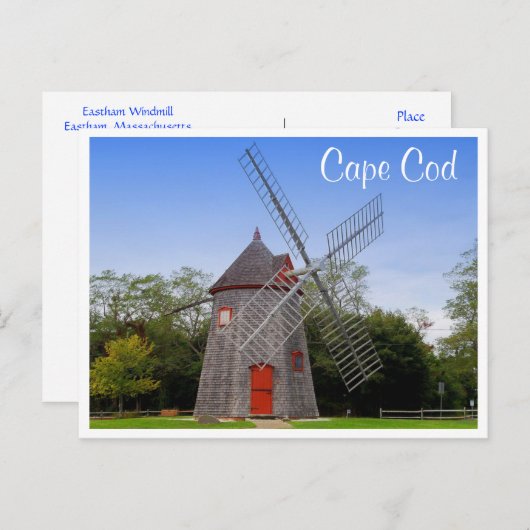 Cape Cod Mass Eastham Windmill Post Card Postkarte (Vorne/Hinten)
