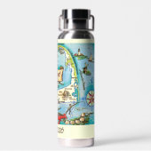 Cape Cod Mass Karte Individuelle Wasserflasche Trinkflasche (Rückseite)