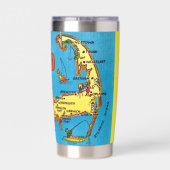 Cape Cod Mass Karte Isolierter Becher (Rückseite)