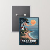 Cape Cod Massachusetts Button (Vorderseite/Rückseite)